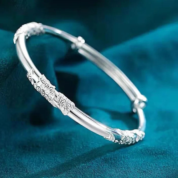 Authentic Whispers Of The Moonlit Garden The Blooming Floral Talisman Bangle