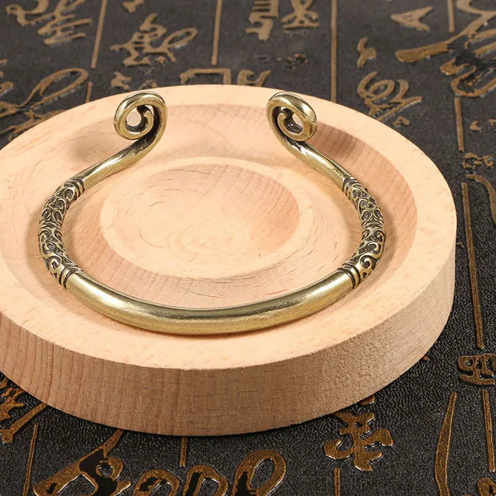 Authentic Handmade Pure Chinese Super Hero Monkey King Hoop Bangle Antique Sun Wu Kong Bracelet Jewelry