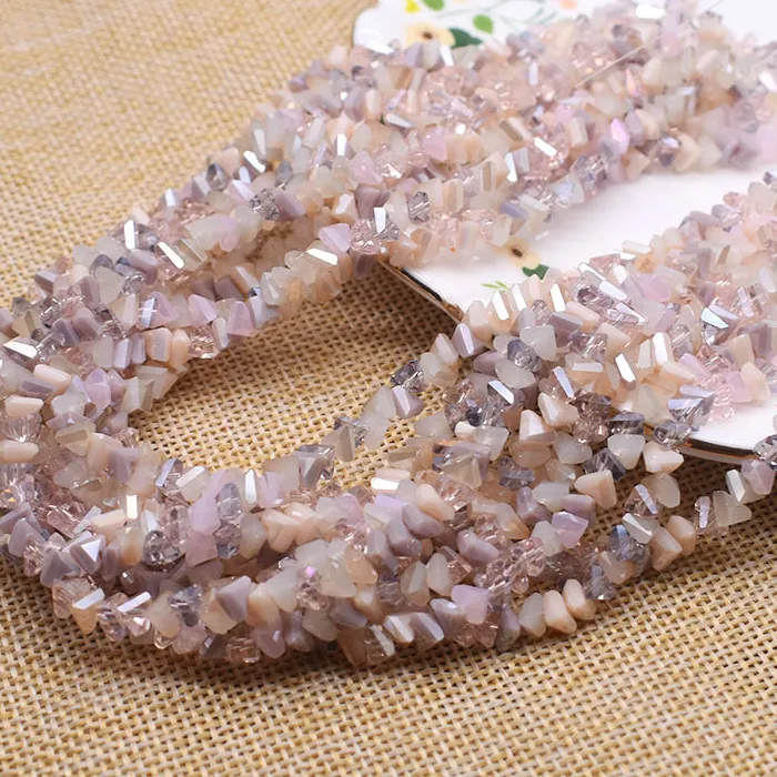 Authentic Triangle of Abundance: 6mm Mixed Color Faceted Glass Beads for Spiritual Elevation
