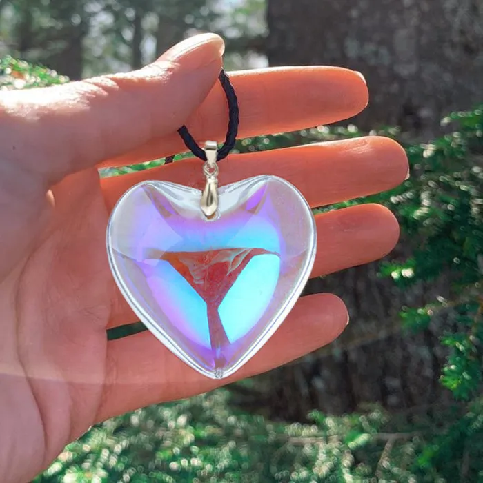 Authentic Ethereal Radiance: The Prism Heart Aura Pendant