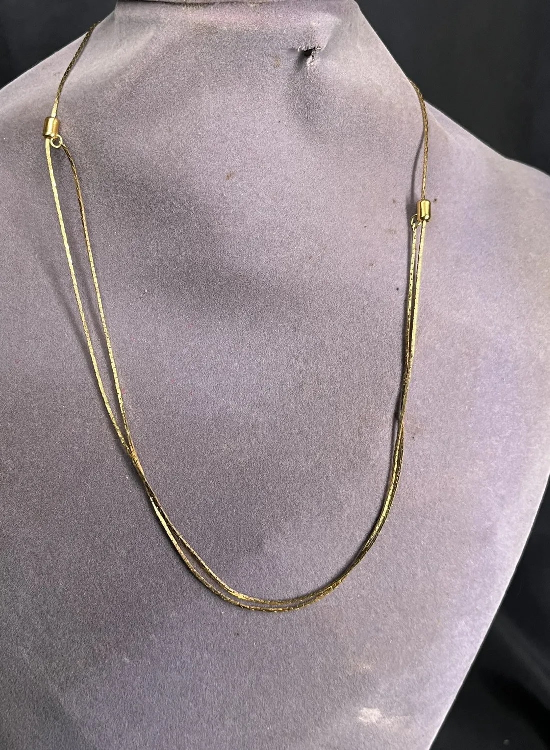 Authentic VINTAGE GOLD PLATED  SLIDE CHAIN NECKLACE ADJUSTABLE