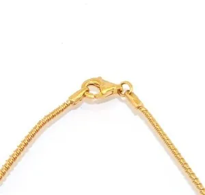 Authentic 18" Technibond Twisted Wire Slide Necklace Chain 14K Yellow Gold Plated Silver