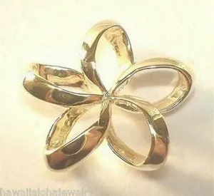 Authentic The Golden Blossom of Aloha: Two-Tone Silver Plumeria Talisman