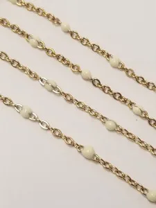 Authentic The Luminescent Harmony Set: Gold-Plated Slide Bracelet and Necklace with White Beads