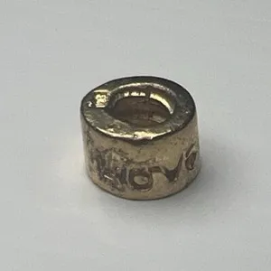 Authentic 925 Sterling Silver Retro Slide Charm Bead LOVE Embossed Yellow Gold Plated