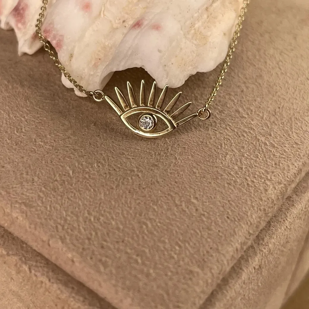 Authentic The Golden Aegis: 14K Gold-Plated Evil Eye Talismanic Charm