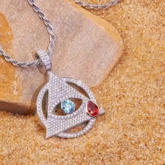 Authentic All-Seeing Gaze of Protection - 3Ct Moissanite Evil Eye Talisman in White Gold Finish