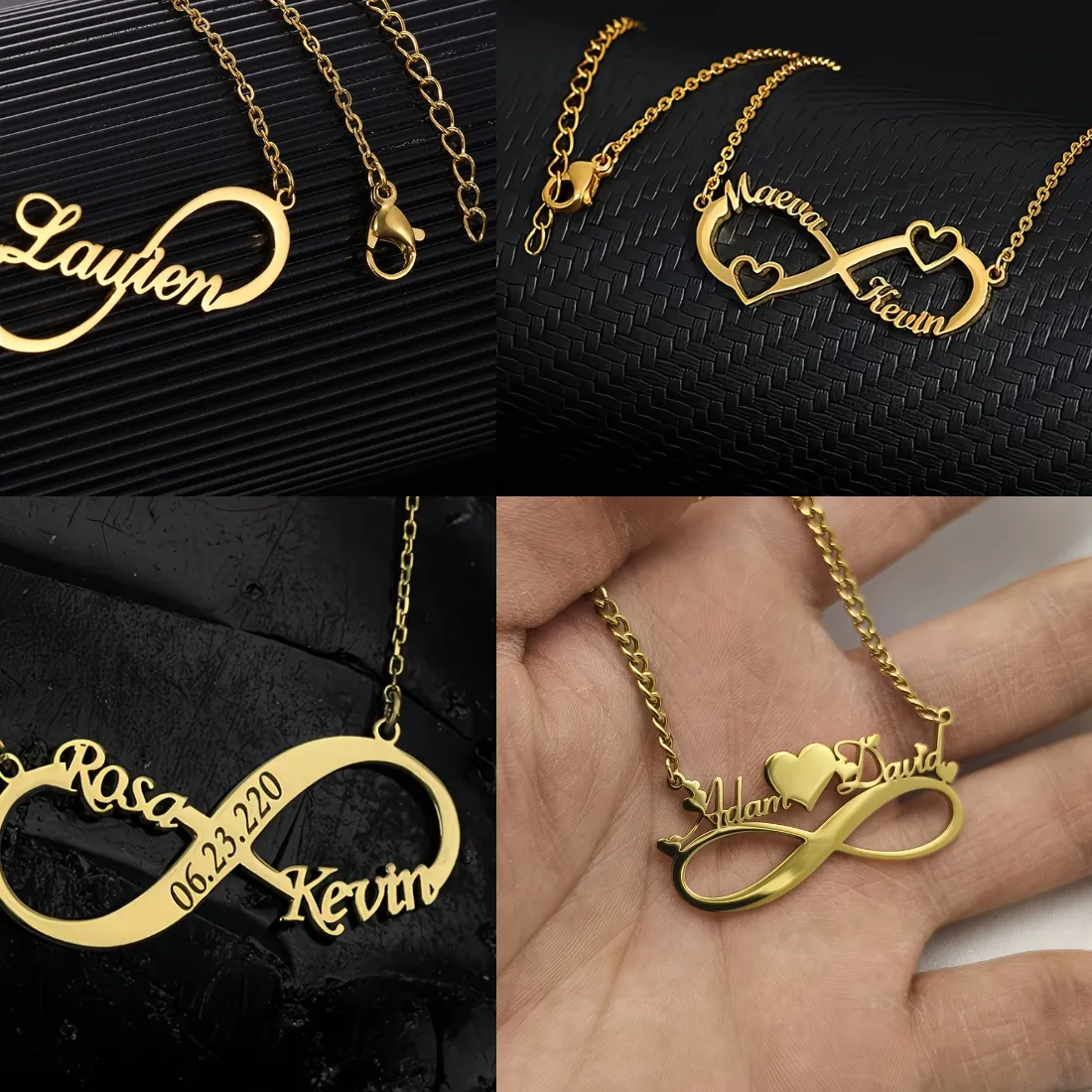 Authentic The Eternal Loop Of Kinship Personalized Infinity Talisman In Radiant Gold- Plated