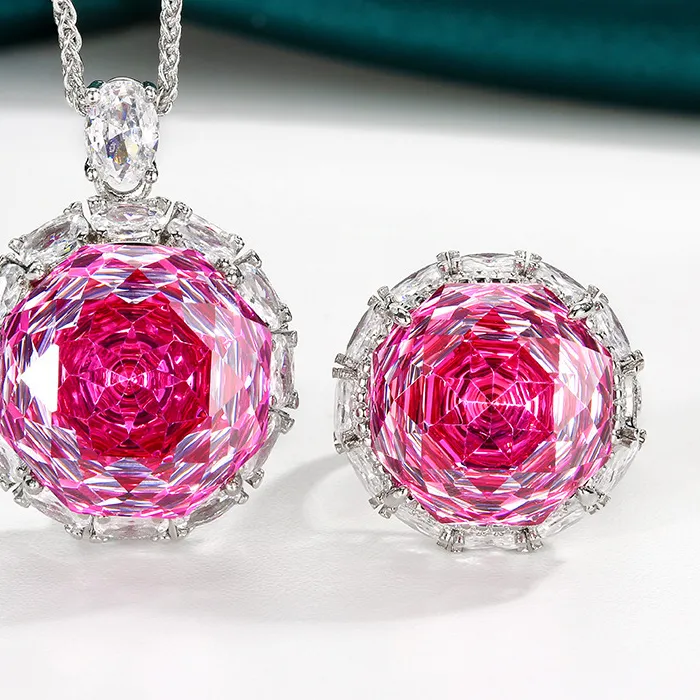 Authentic Trilateral Harmony Talisman Set - Rose-Cut Sanctified Gemstone Necklace and Ring Ensemble