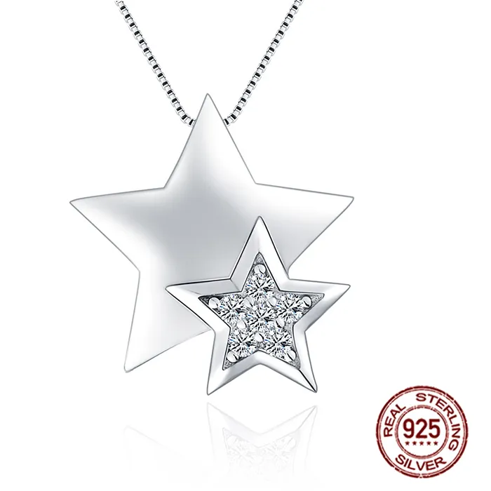 Authentic CLUCI Silver 925 Star Shaped Pendant for Women Necklace Jewelry Making Zircon 925 Sterling Silver Star Charms Pendant DP002SB
