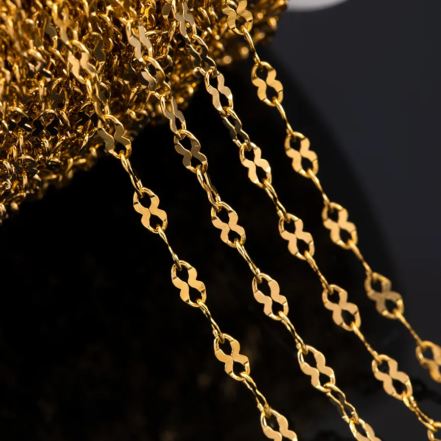 Authentic 1 Meter Figure 8 Cross Gourd Shape Flat Chain for DIY Necklace Bracelet Jewelry Making Accessories