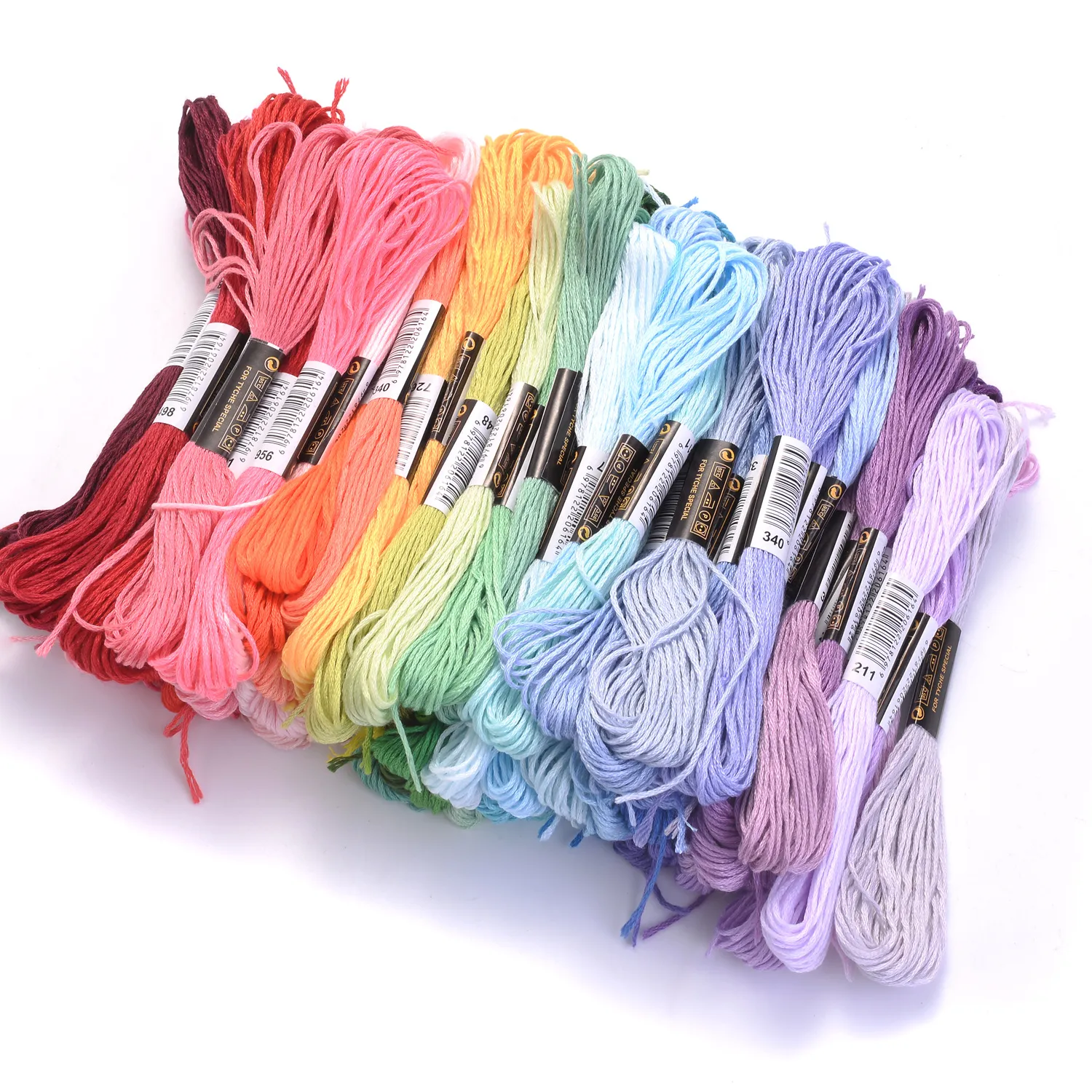 Authentic iYOE 50 Skeins Rainbow Color Embroidery Floss Cross Stitch Thread Embroidery Thread String for DIY Jewelry Making Bracelet