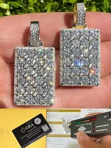 Authentic Moonlit Guardian: Iced Moissanite Dog Tag Pendant