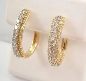 Authentic 2Ct Round Cut Tester Pass Moissanite Huggie Hoop Earrings 14K Yellow Gold Plated