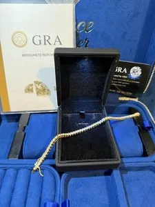 Authentic 💎Real 18k Gold Plated S925 3mm Moissanite Tennis Chain Bracelet - Passes Tester