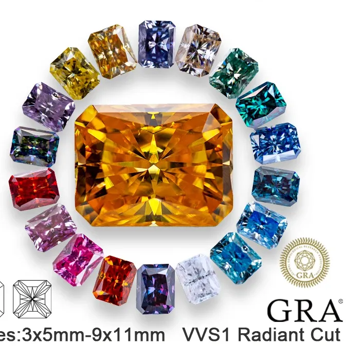 Authentic Radiant VVS1 Moissanite Prism of Light and Clarity