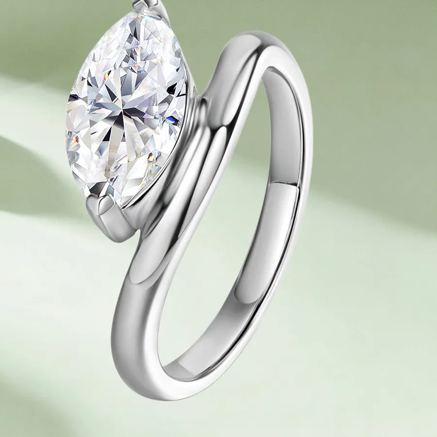 Authentic The Gilded Eye Marquise Solitaire Ring