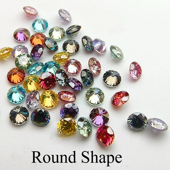 Authentic Moissanite Stones Multiple Colors Round Shape Small Sizes 3.0-4.5mm VVS1 Lab Diamonds Pass Diamond Tester for Diy Jewelry Making