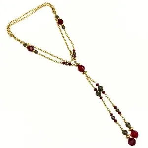 Authentic Crimson Ash Lariat - Sacred Fire and Shadow Gold Plated Talisman
