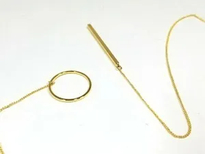 Authentic Circle of Serenity: 14k Gold Plated Lariat Necklace