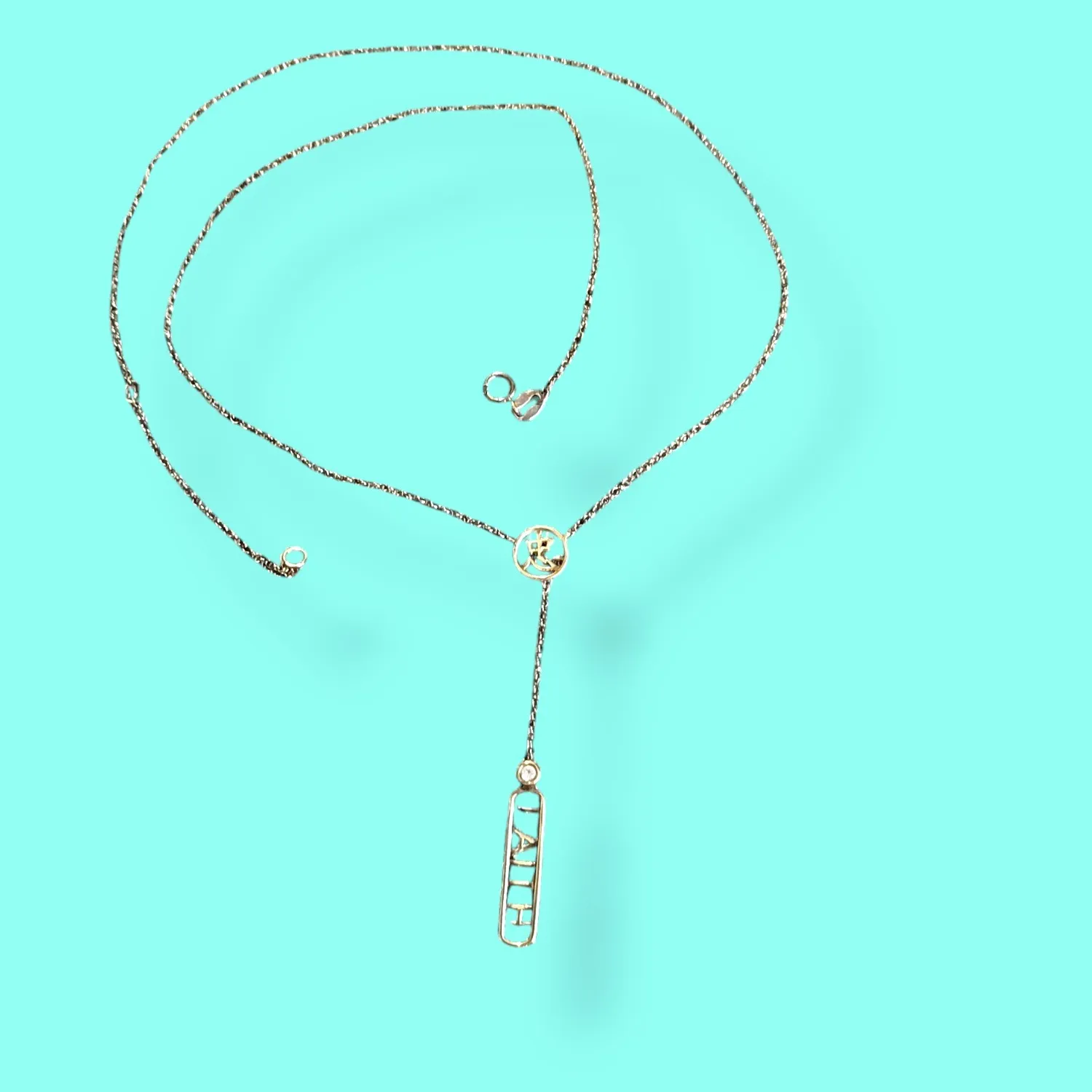 Authentic The Lariat of Celestial Devotion: Gold-Plated Sterling Silver & Diamond Radiance