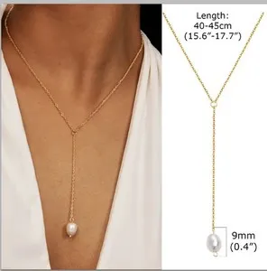 Authentic Celestial Y-Drop Lariat - The Golden Flow of Divine Intuition