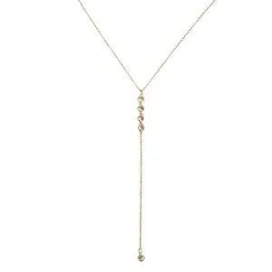 Authentic Celestial Flow Lariat - Radiant Gold and Zirconia Energy Conduit