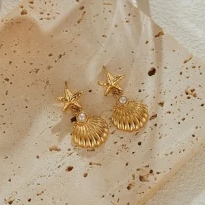 Authentic Oceanic Radiance Pearl and Starfish Talisman Earrings - Sacred Coastal Wisdom Amulets