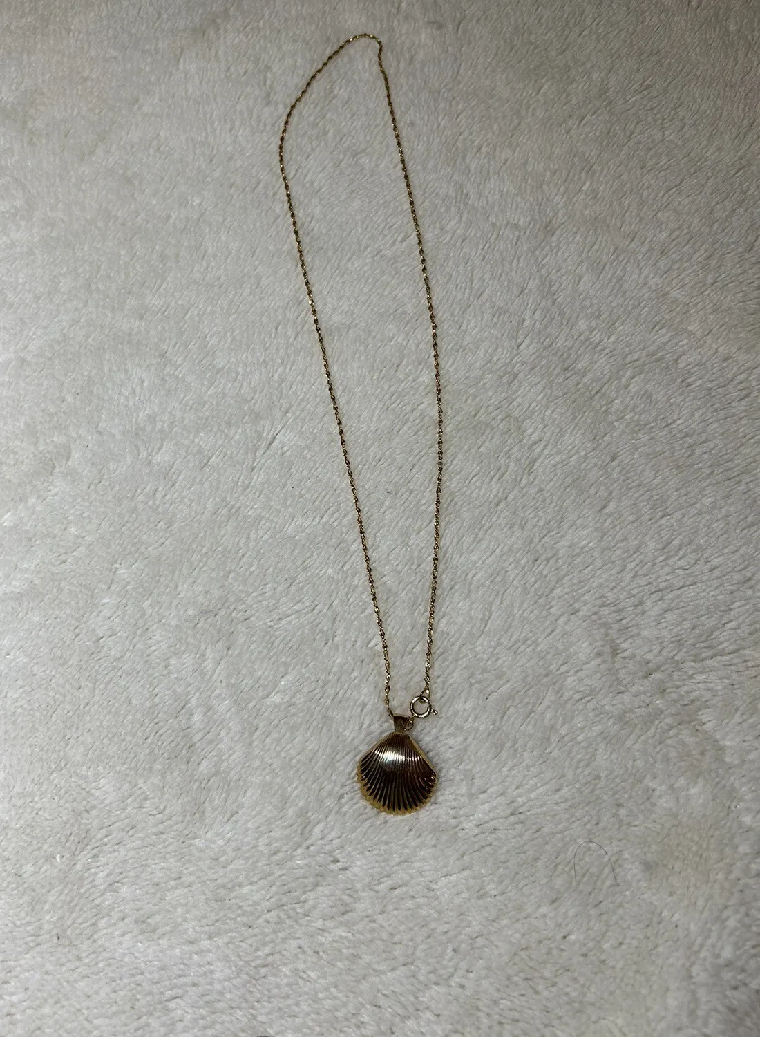 Authentic Gold Plated Necklace With Seashell Pendant
