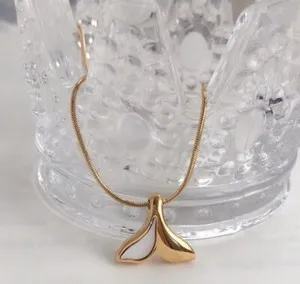 Authentic Enchanted Siren’s Gold‑Plated Mermaid Tail Necklace (16‑18")