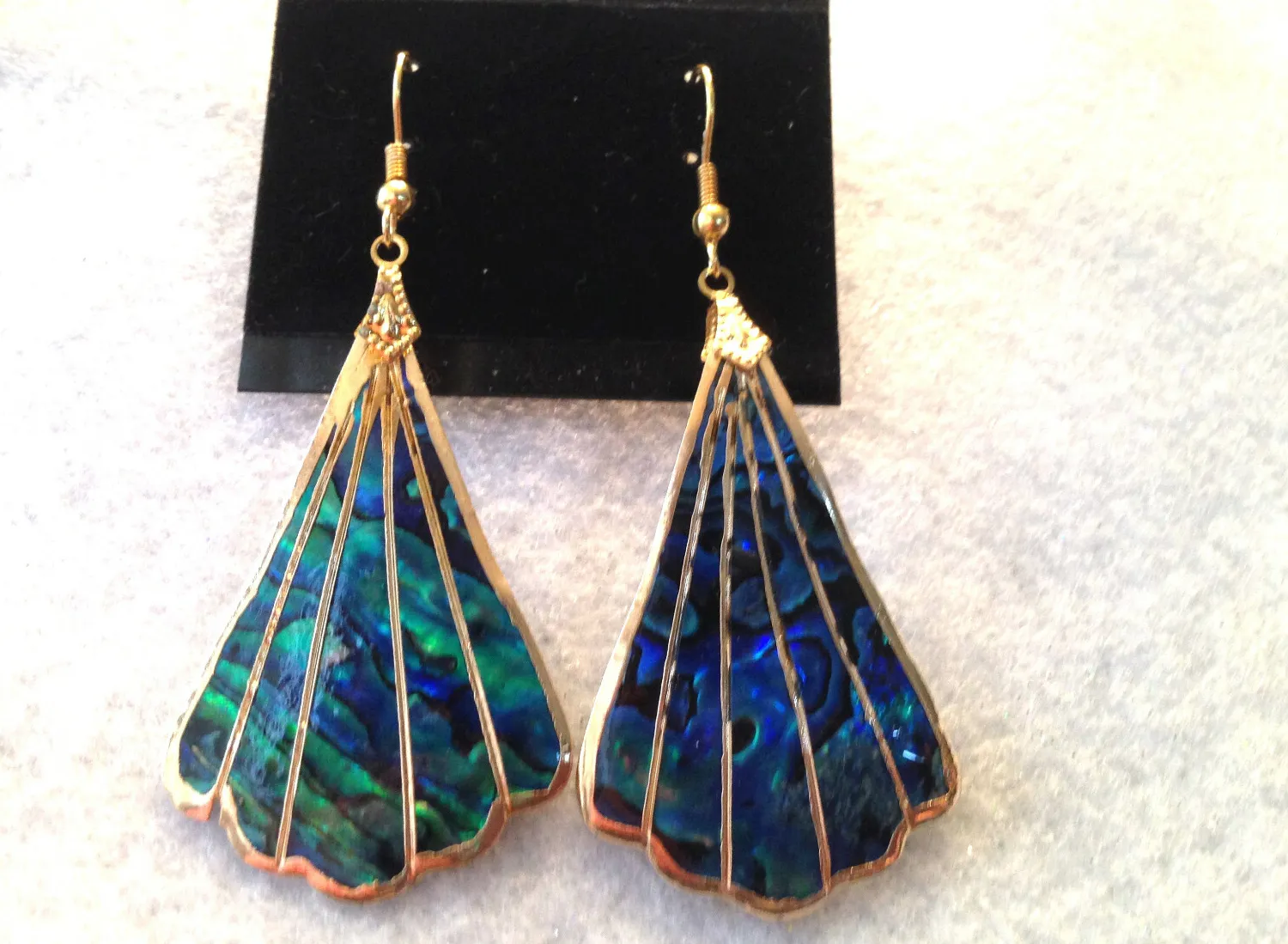 Authentic Luminous Oceanic Echoes: 24k Gold-Plated Abalone Talismans