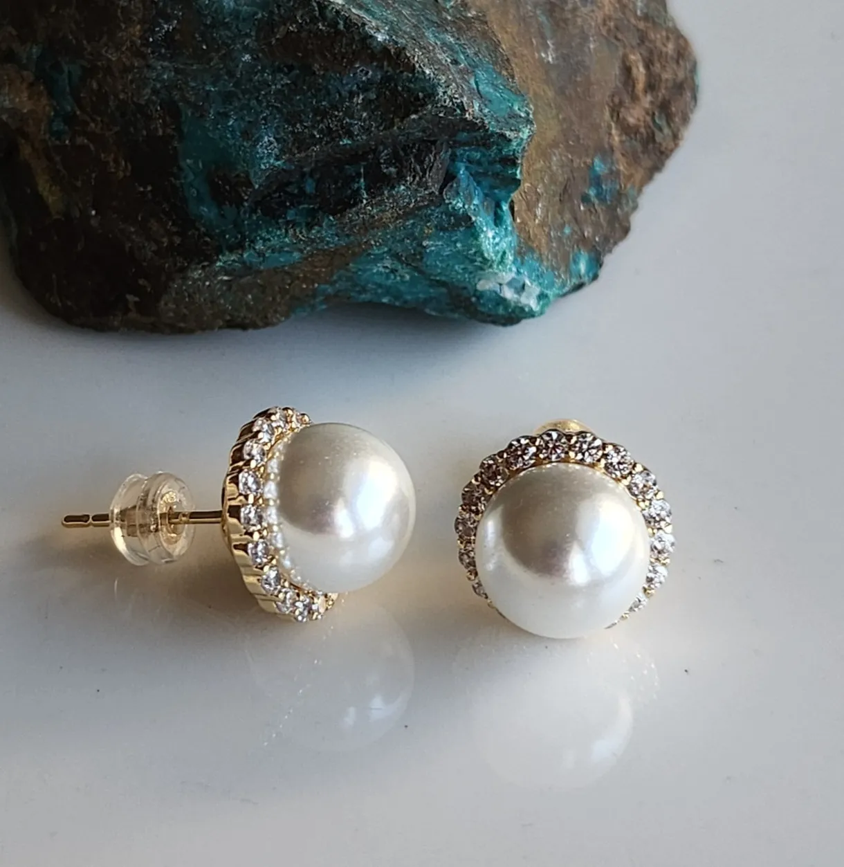 Authentic Tears of the Ocean Golden Pearl Studs