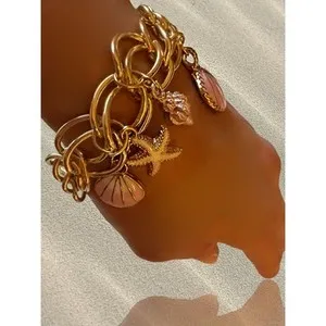 Authentic BEACHY SEASHELL CHARM BRACELET GOLD PLATED