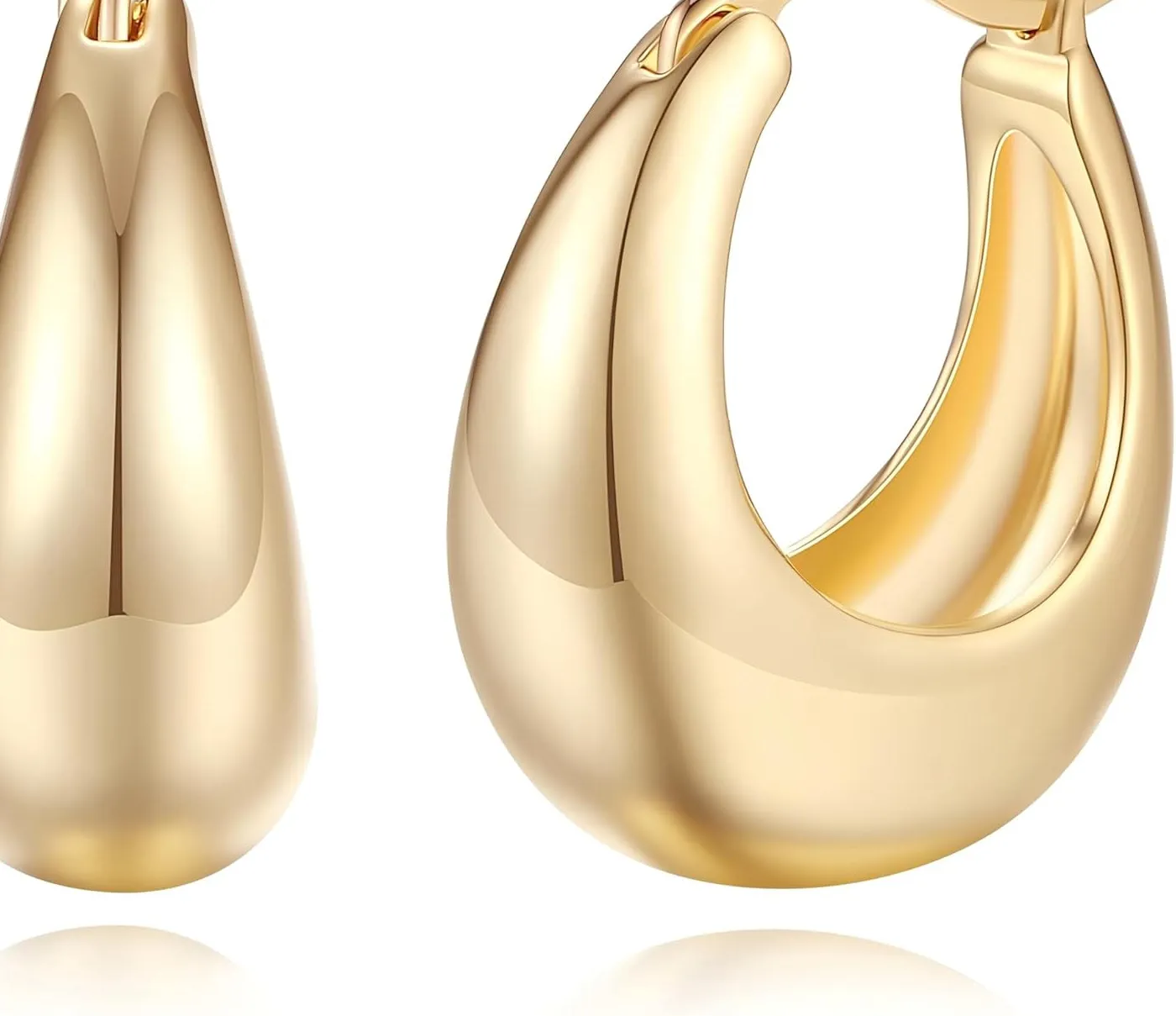Authentic Radiant Solar Resonance Chunky Gold Huggie Hoops