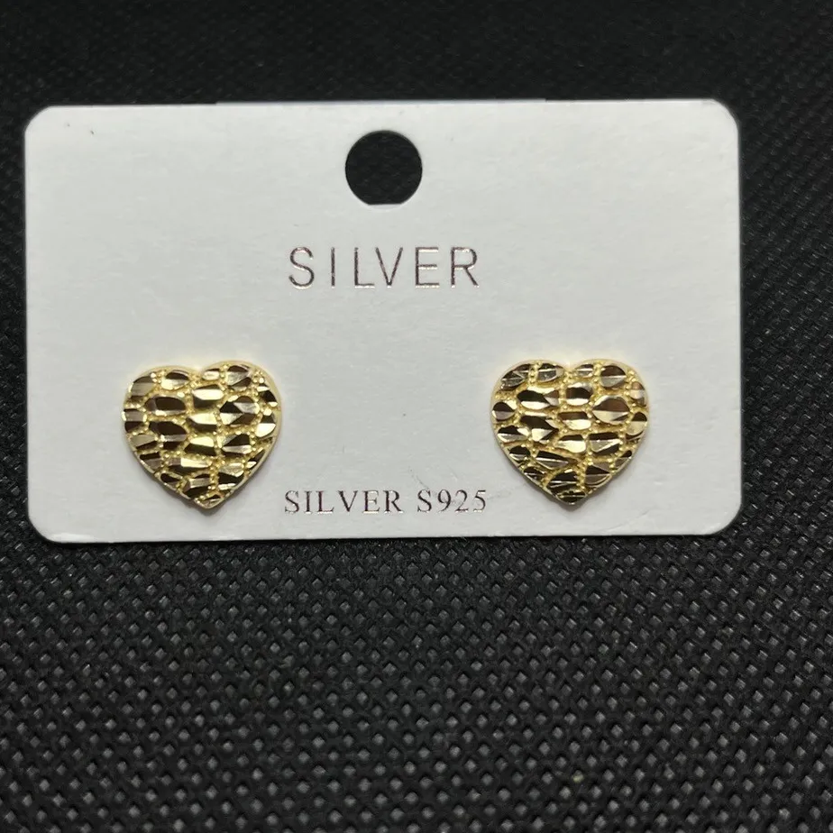 Authentic Gilded Heart of the Earth: Textured Nugget Studs