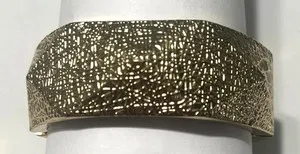 Authentic Vintage Textured Gold Plated Clamper Bracelet