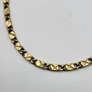Authentic Fabulous textured gold plated chain necklace 19" minimalist