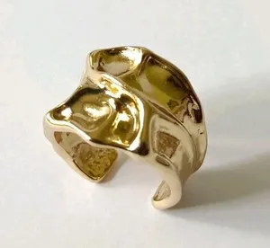 Authentic Gold Plated Textured Ring 1.8 Cm