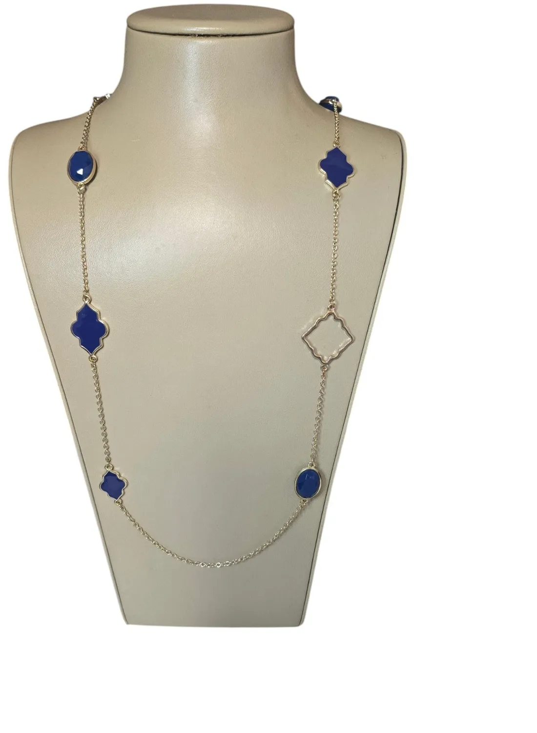 Authentic Celestial Azure Horizon Gold-Plated Station Necklace