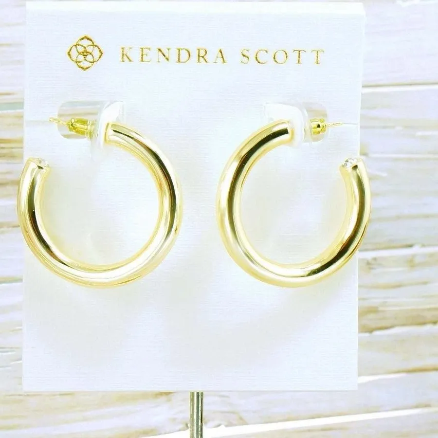 Authentic The Colette Sunken Gold Hoops