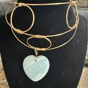Authentic The Amazonite Heart Gilded Choker