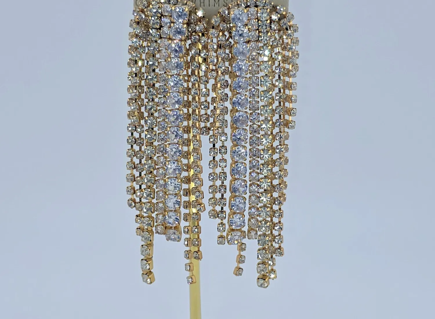 Authentic Anthropologie Crystal 14k Gold Plated Earrings NWOT