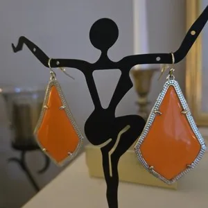 Authentic Kendra Scott Authentic Marked NWOT Gold plated wire orange Alexandra earrings