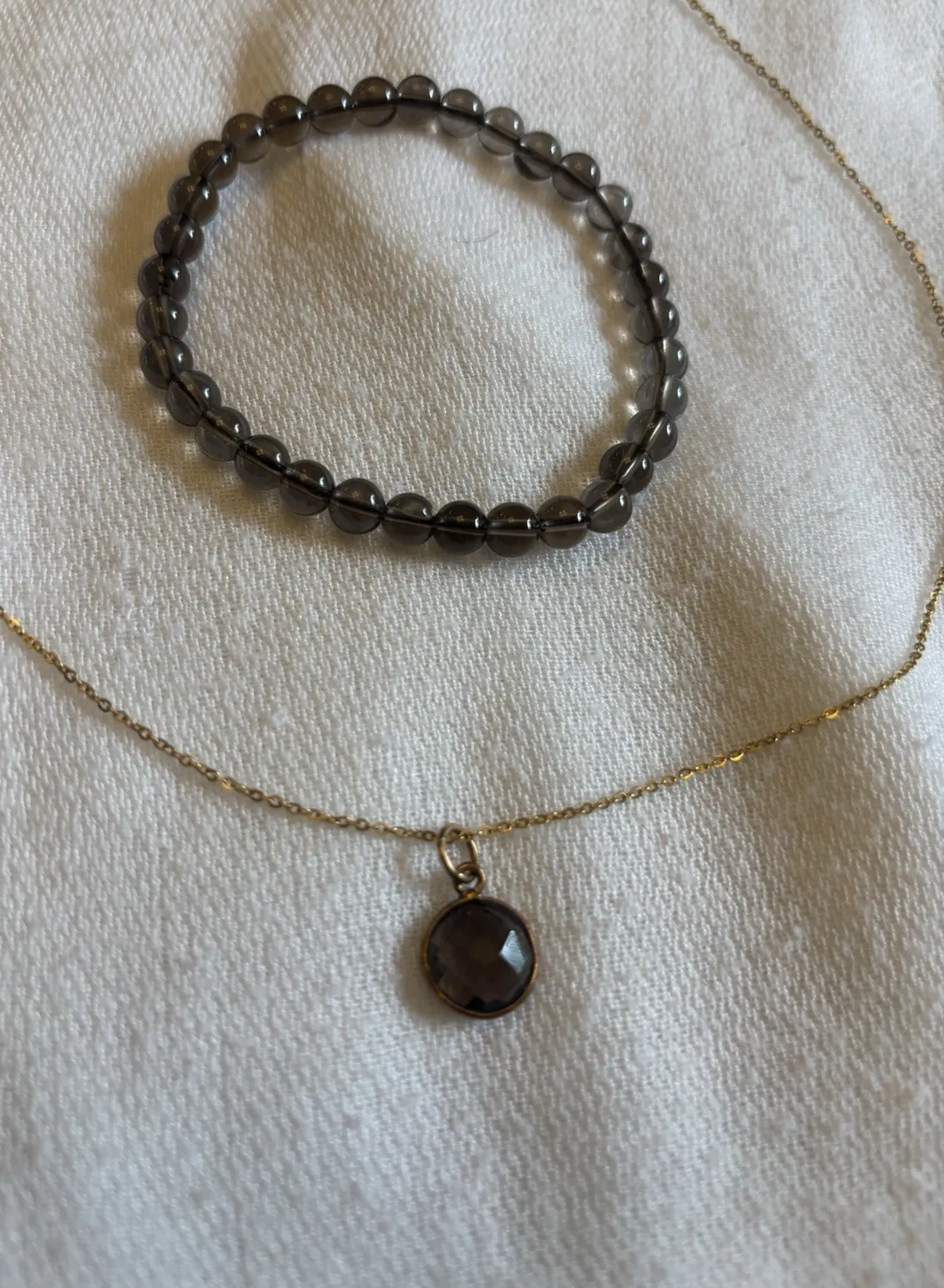Authentic The Golden Dusk Talismanic Ensemble: 14K Gold Over Sterling Silver with Smokey Quartz