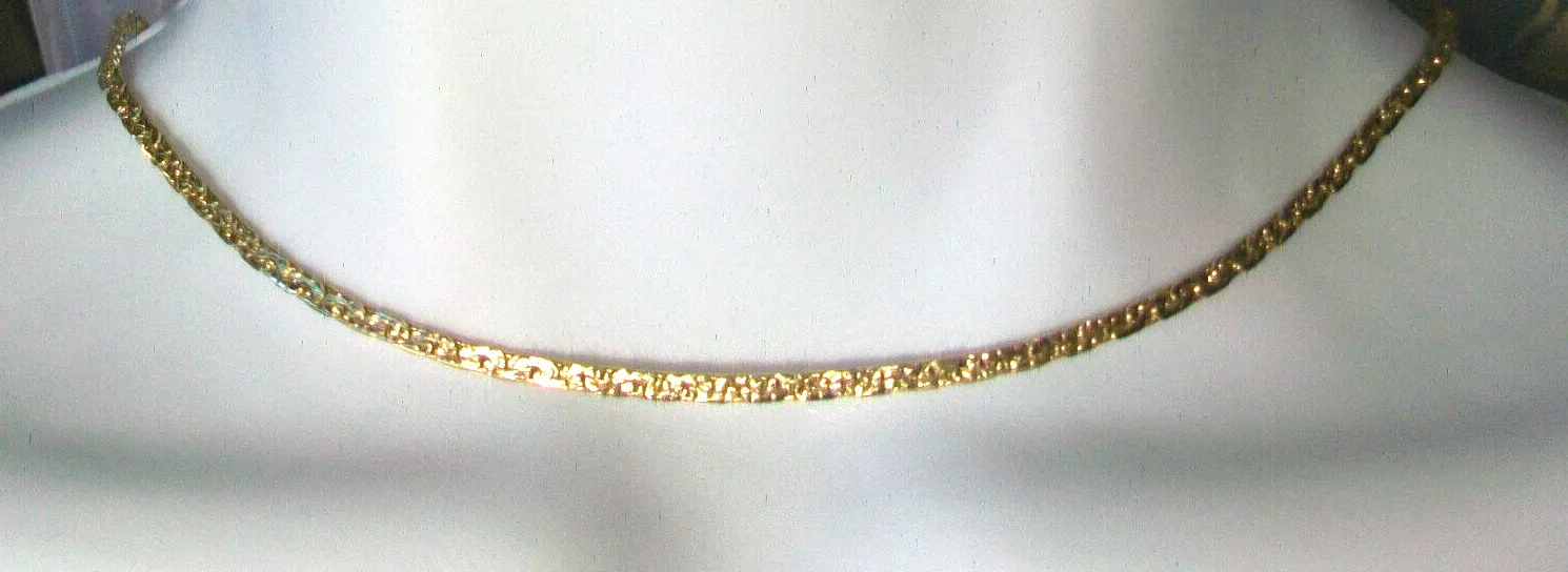 Authentic NWOT 14K Gold Plated 20" Flat Chain Link Necklace,