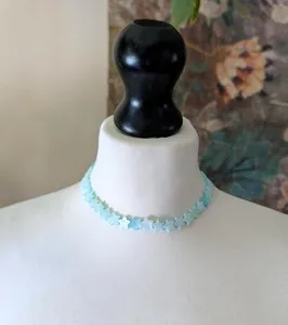Authentic Free People Shell Star Choker Necklace Blue 14K Gold Plated NWOT Boho