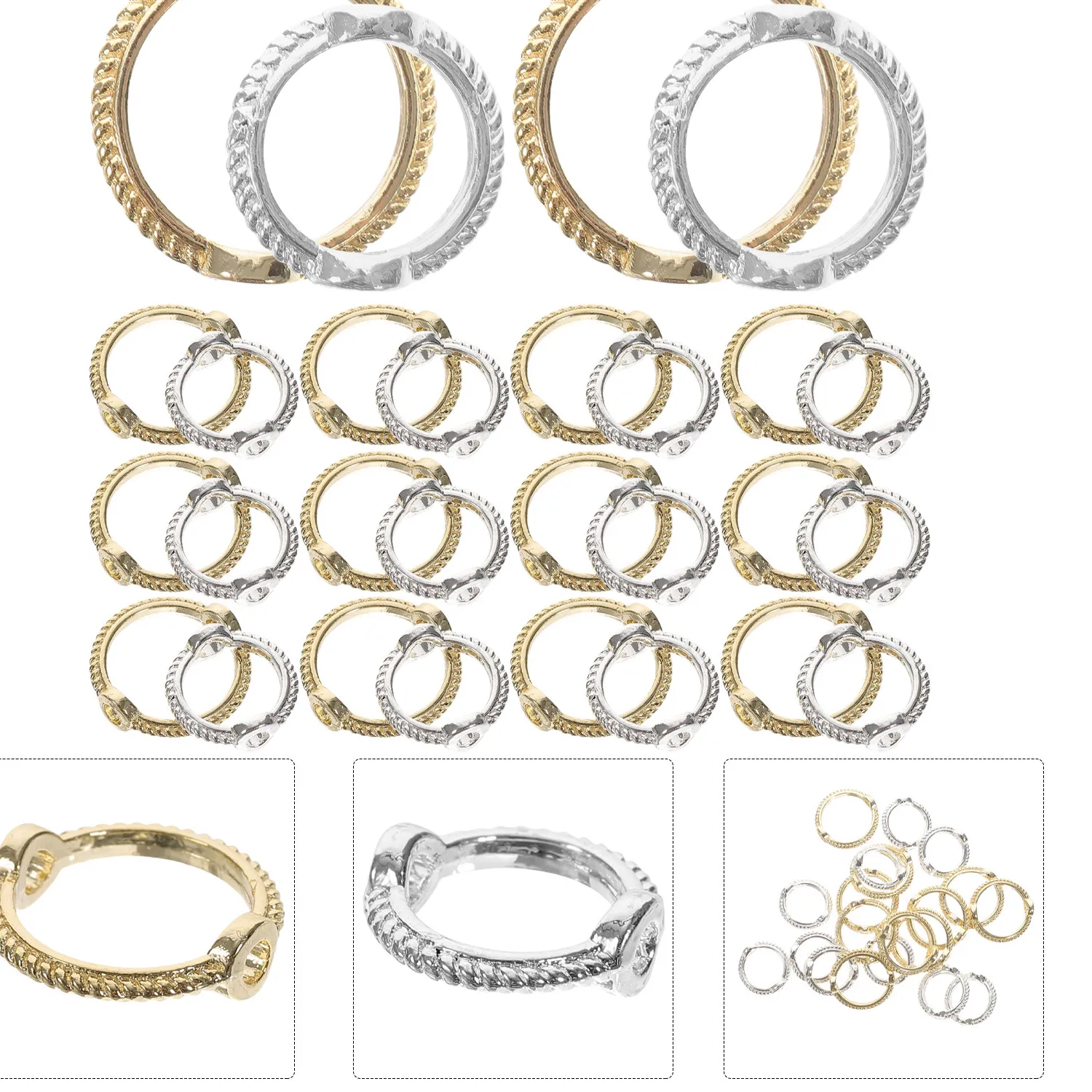 Authentic The Alchemist's Circle: 40-Piece Copper Round Bead Frames and Double-Hole Links