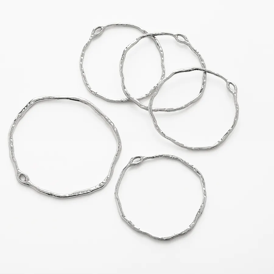Authentic 10PCS Geometric Irregularity Open Hoop Pendant For Jewelry Making Round Charms Links Bezel Frame DIY Earrings Necklace Findings