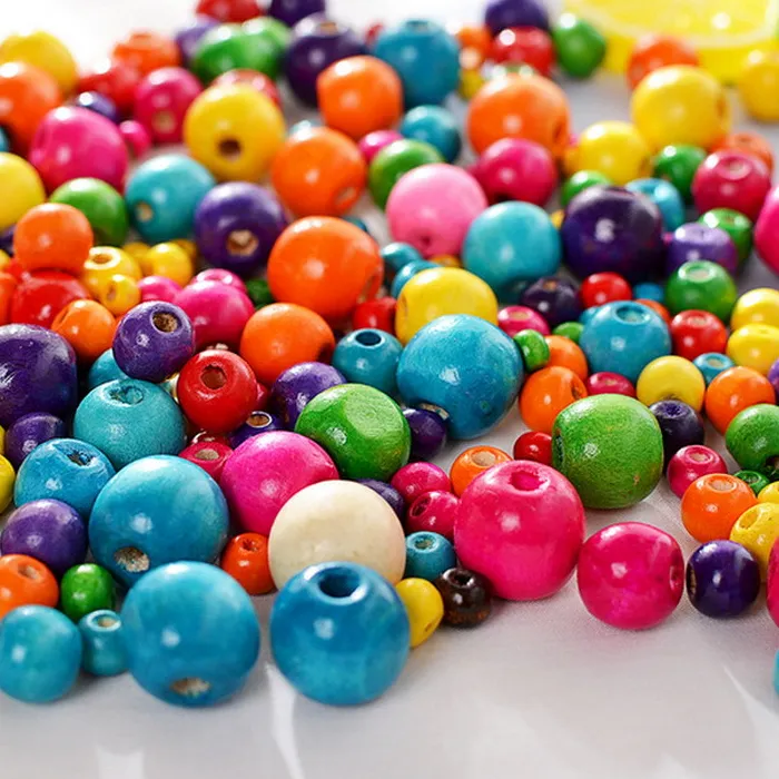 Authentic Wooden Beads Color 6 8 10 12 14 16 18Mm Round Ball Spacer Beading Natural Wood Beads For Jewelry Making Diy Bracelet Finding