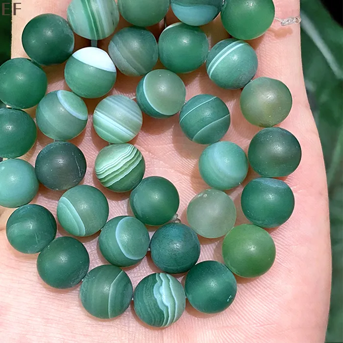 Authentic Ethereal Verdant Agate Spheres - Sacred Geometry and Harmony Strands